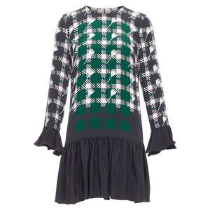 Markus Lupfer floral check drop waist dress